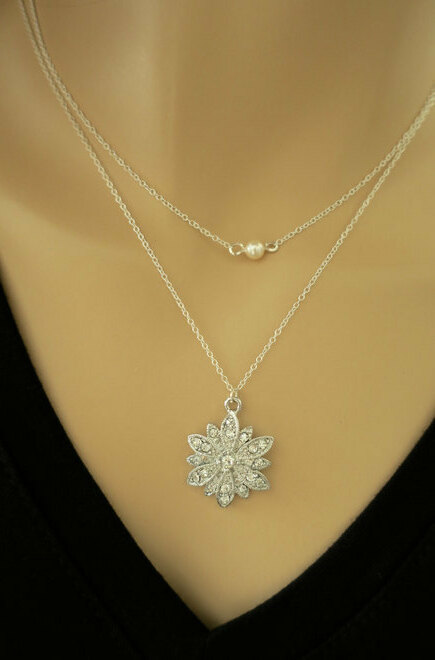 bridesmaid jewelry, silver layering and bridal jewelry