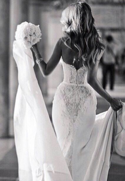 flowers, wedding dress and bride