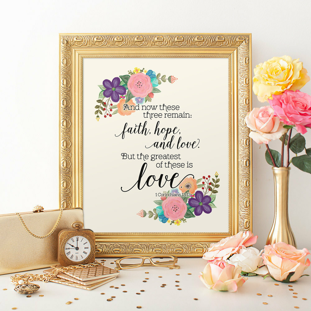 love art print, 1 corinthians 13, bible verse print and greatest is love