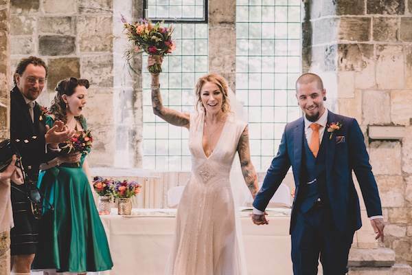 just married, inked bride and wedding ceremony