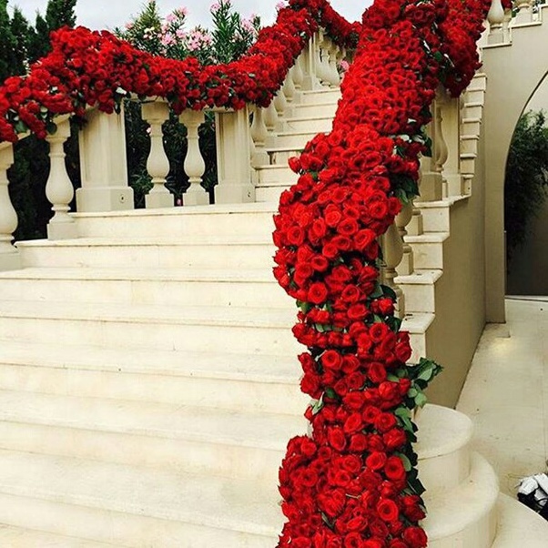 red, rose, decorate and flowers