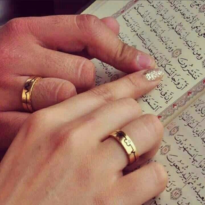 islam, rings, couples and marriage
