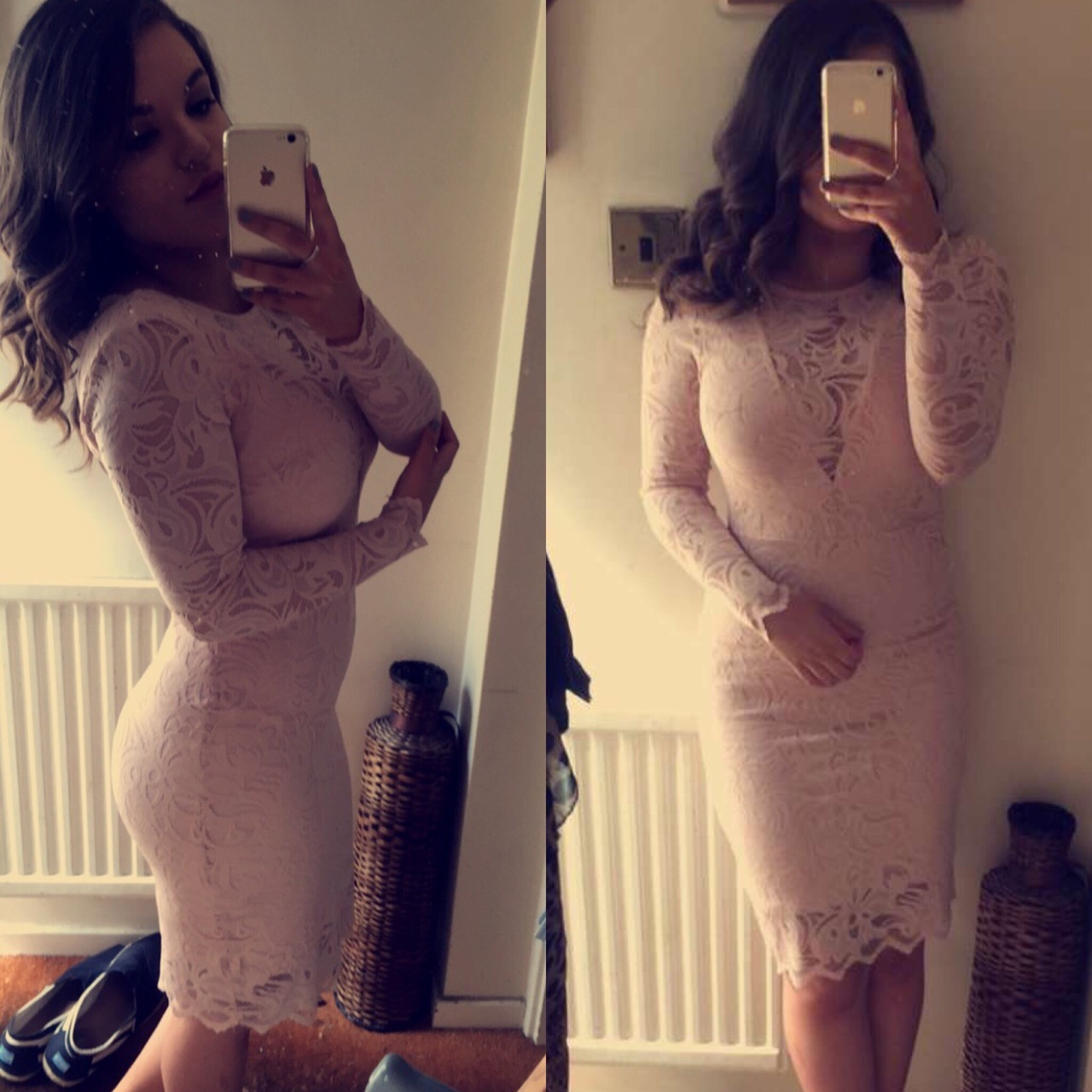 long sleeve, lace dress, pink and Prom