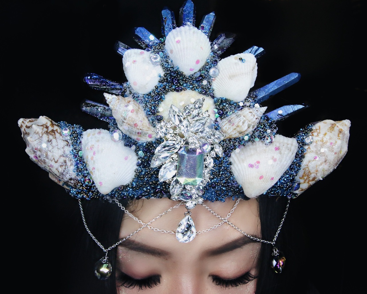 crystal, fantasy, mermaid crown and mermaid