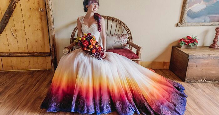 dip dye and dip dye wedding dress
