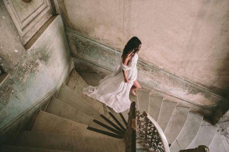 stairs, dress, photography and woman