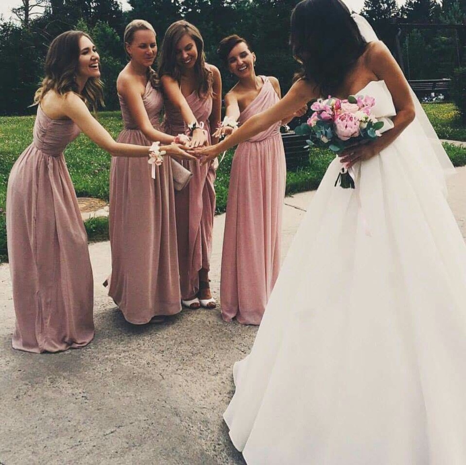 weddingdress, girls, flowers and friends