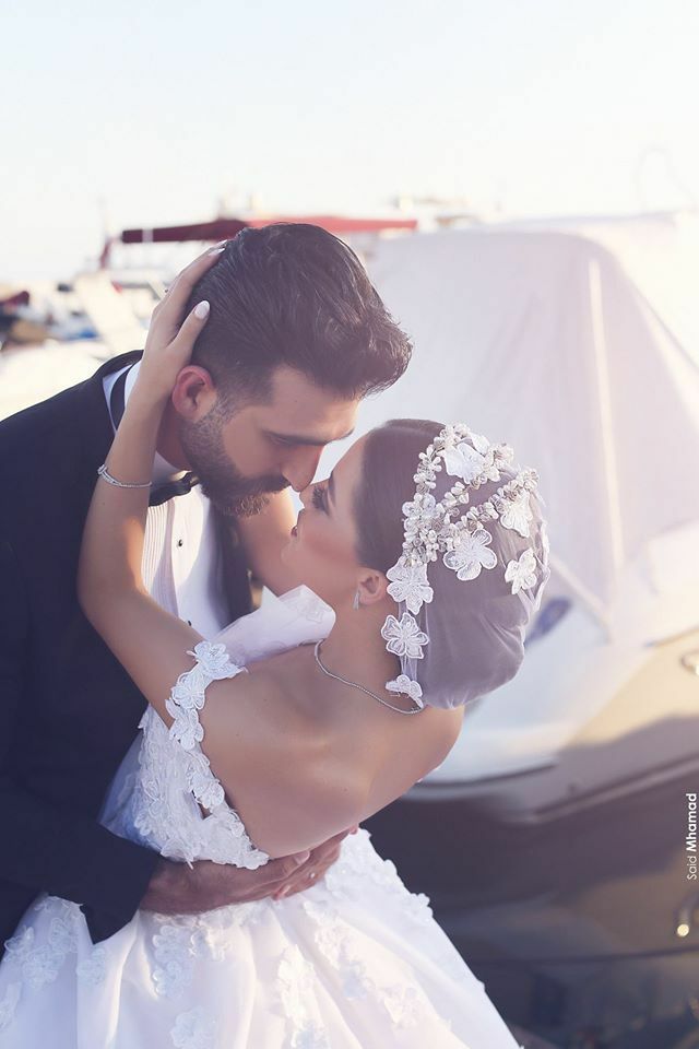 hair, kiss, wedding gown and love
