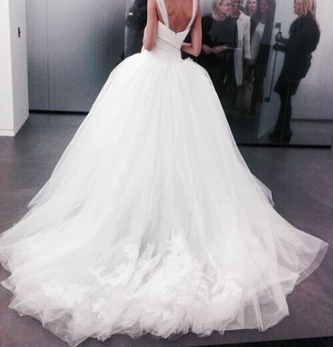 tule, big, white and wedding dress