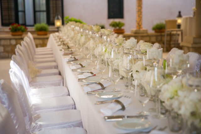reception, white and flowers