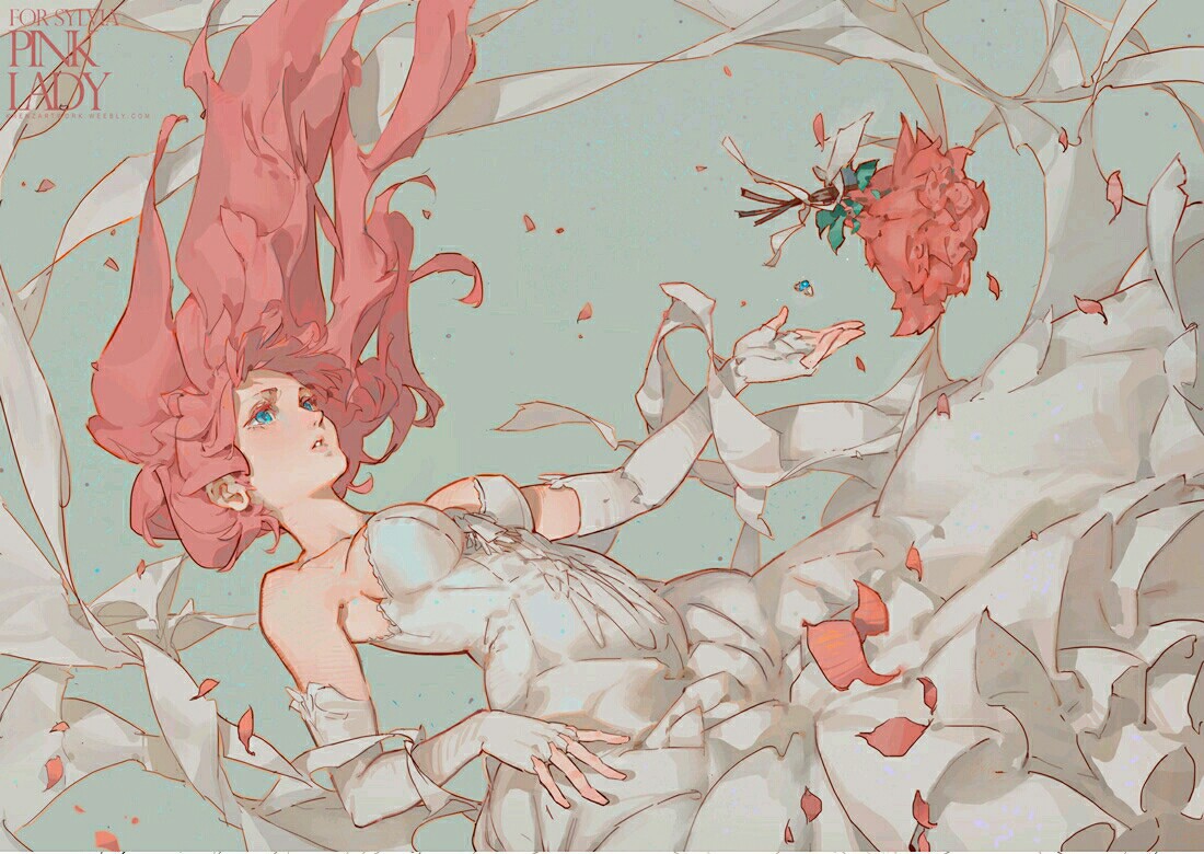 anime, manga, bride and girl