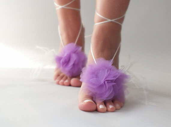 bridal shoe, lilac sandals and anklet