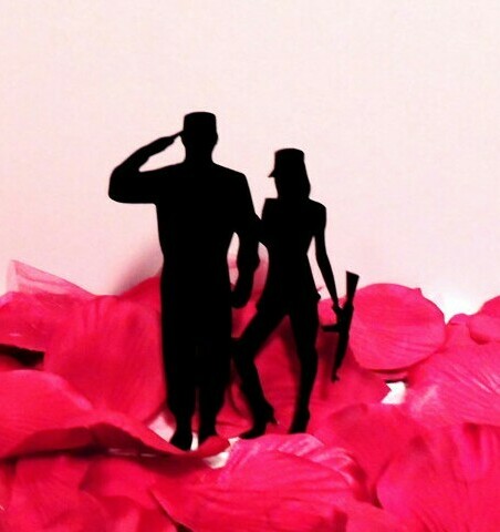 salute, solider, marine and bride