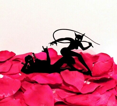 cake topper, bride and superhero