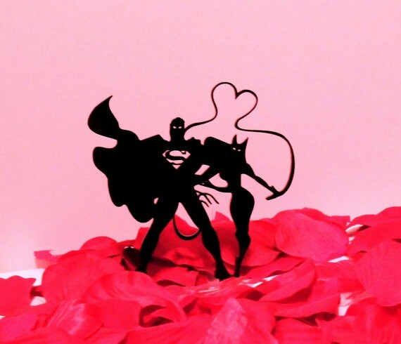 cake topper, catwoman, bride and superhero