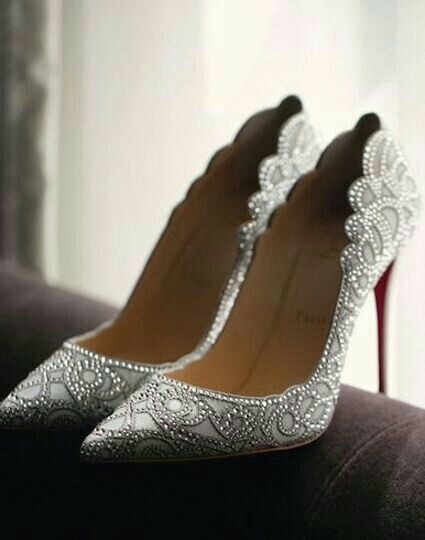 pearl, wedding shoes and high heels
