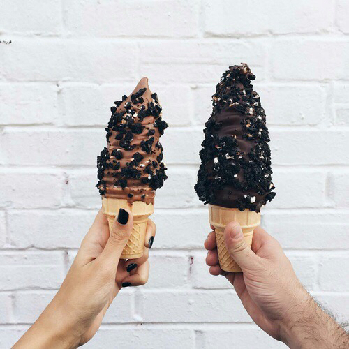 food, glitter, kiss and love