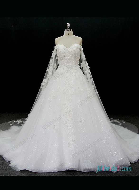 princess gown, princess wedding dress, handmade flowers and wedding gowns