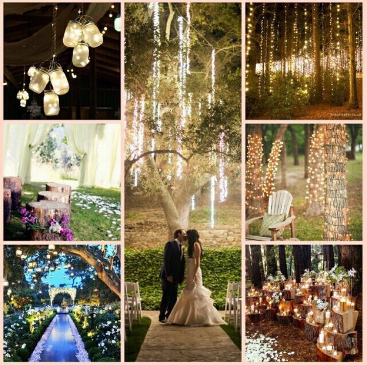 ceremony, lights, flowers and marriage