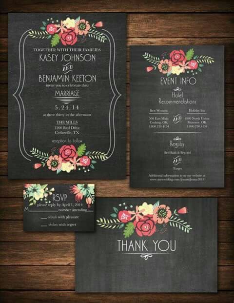 flowers, invitacion and black