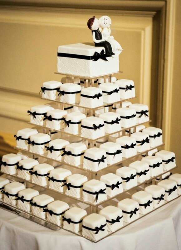 white, cake, mini cake and ribbon cake