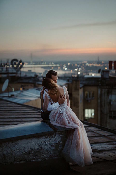 couple, sunset, love and city