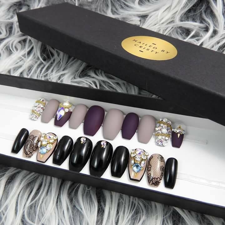 nails, paris, black and gelish