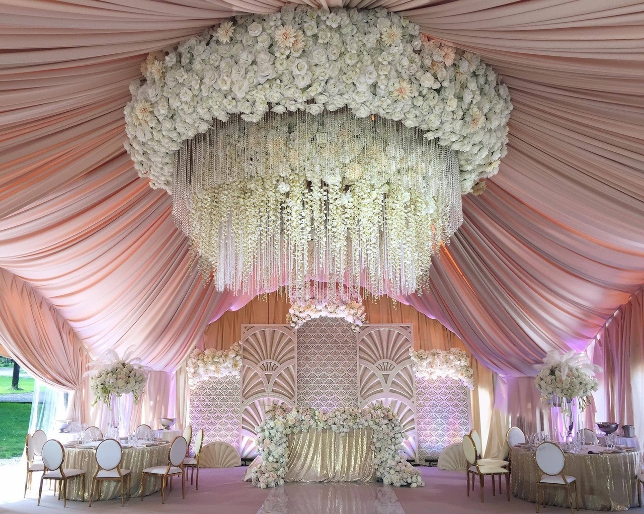 floral chandelier, flower, location and flowers