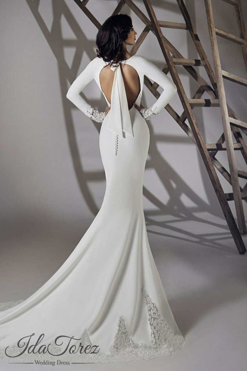 mermaid wedding dresses, bateau, designer and open back