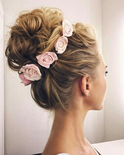 girl, hair, style and rose