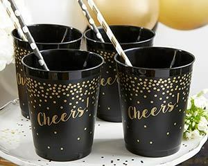 cheap party cups, gold party decor and party stadium cups