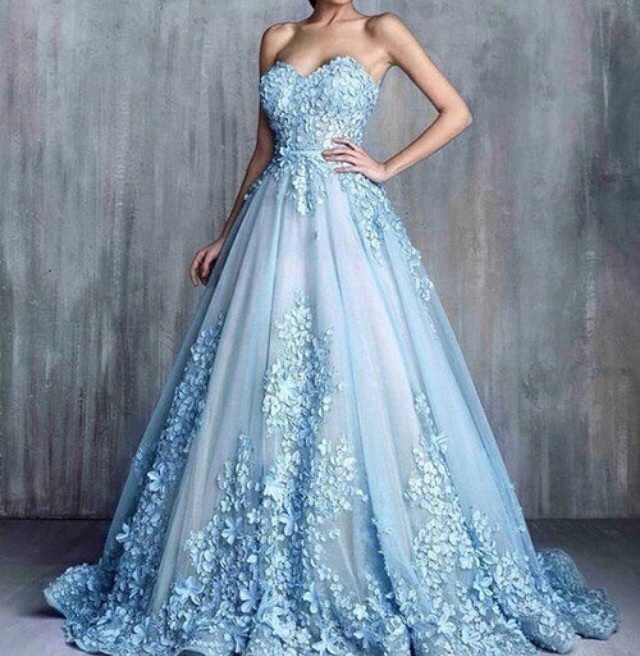 luxury dress, girl, blue and dress