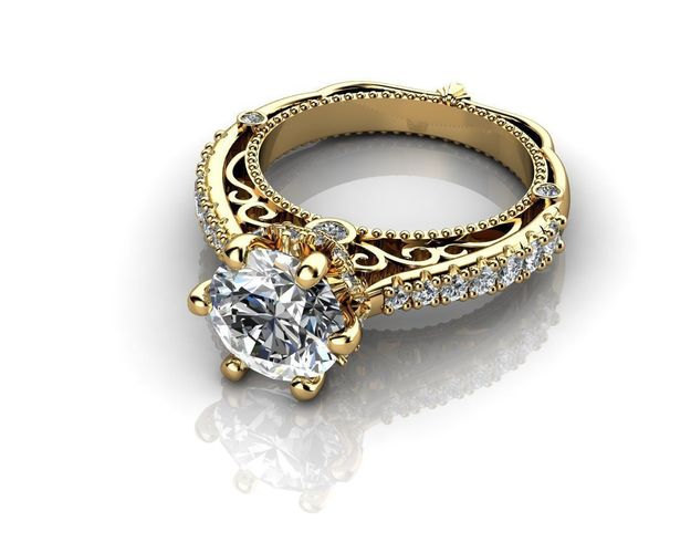 natural diamond, solitaire, birthstone jewelry and yellow gold