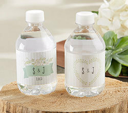 rustic wedding ideas, water bottle labels and rustic wedding favors
