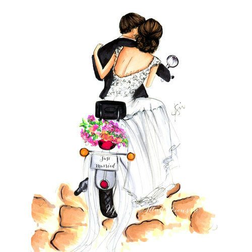 moda, just married, fashion and dibujos