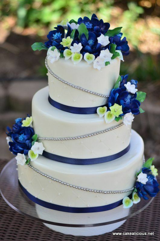 blue, merry brides, wedding cake and cakes navy blue