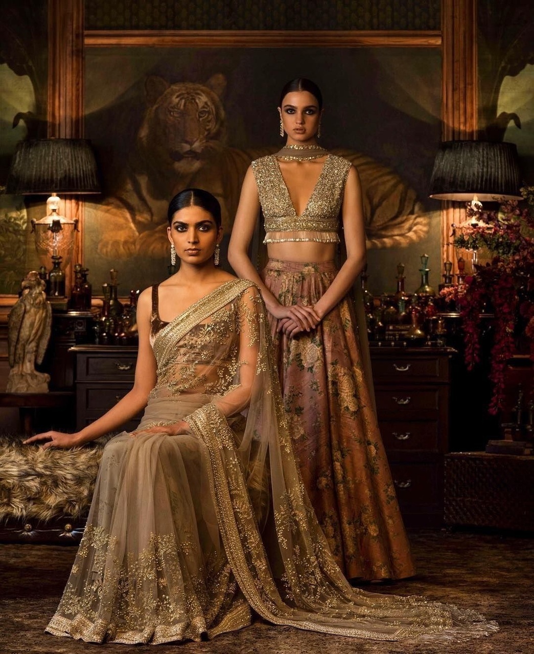 gold, girls, jewelry and lahenga