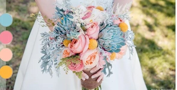 orange, pink and white