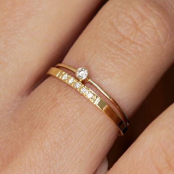 etsy, diamond, navy and pearl ring