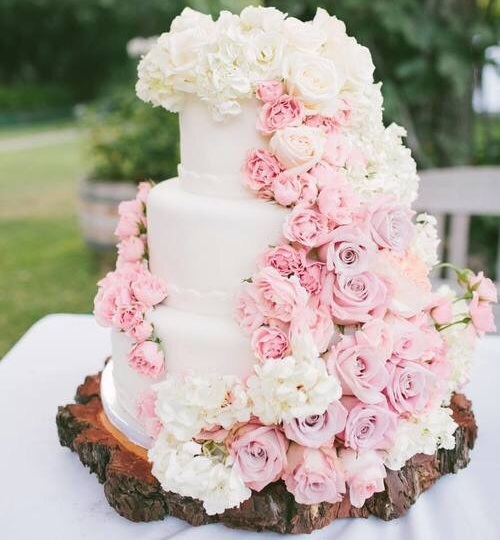 pink, garden, cake and flowers