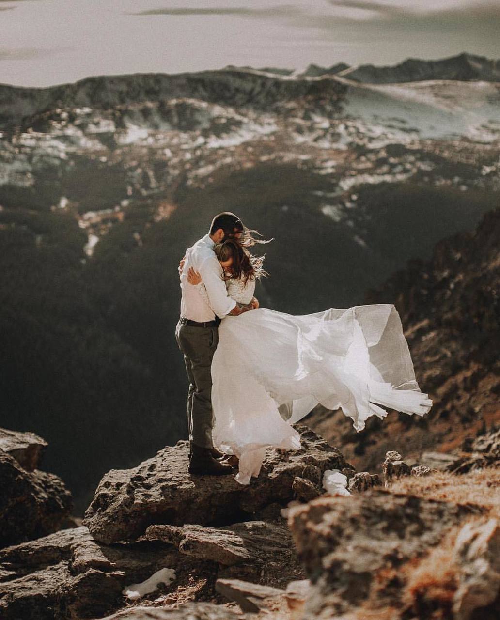 bride, love, couple and travel