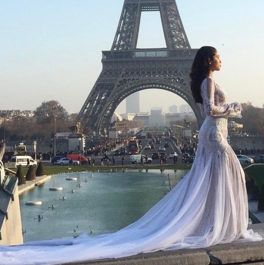 wedding dress, paris, bridal and eiffel tower