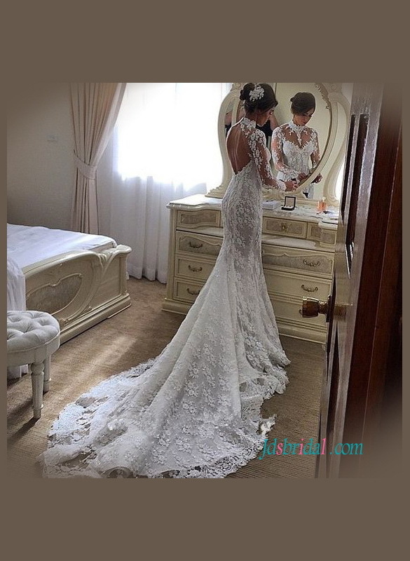 mermaid wedding gown, keyhole back, illusion and wedding plan