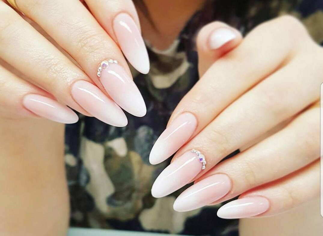 indigo, wedding nails, nails and babyboomer