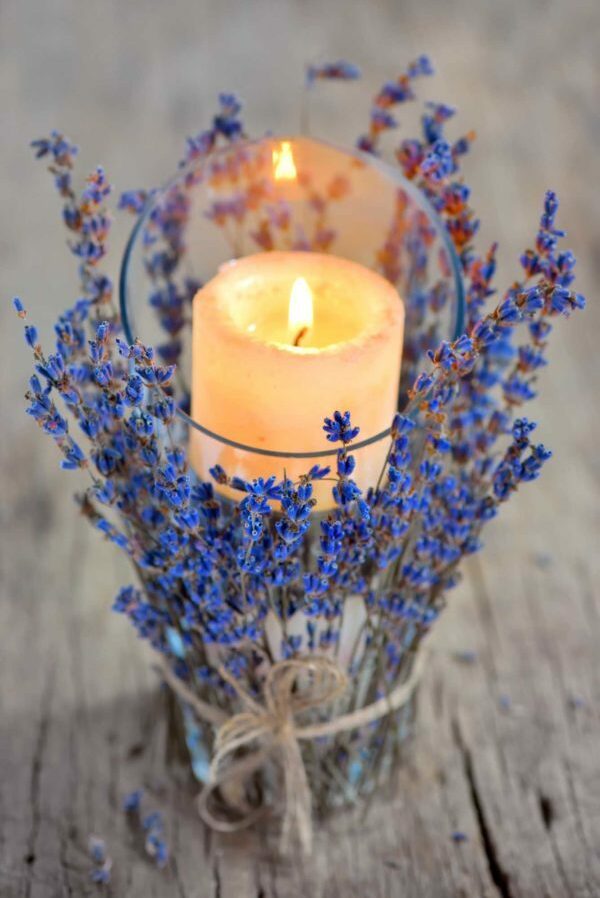 candle and lavander