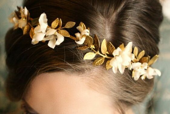 hair, athena and gown