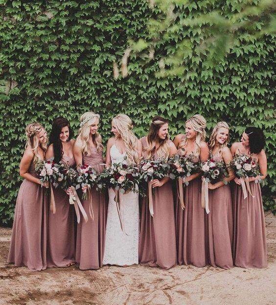 bridesmaids, bride, flowers and the perfect day
