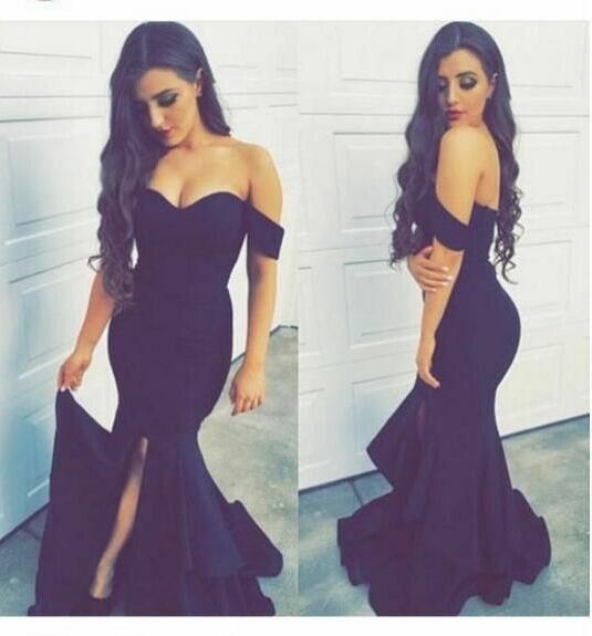 dress, woman, black dress and long dress