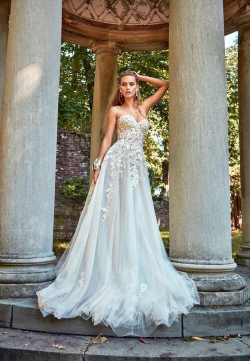 white, wedding dress, bridal dress and embellishment
