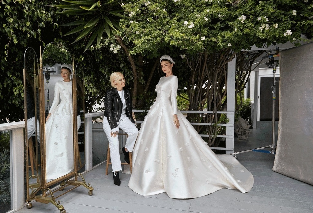 beautiful, wedding dress, miranda kerr and dior